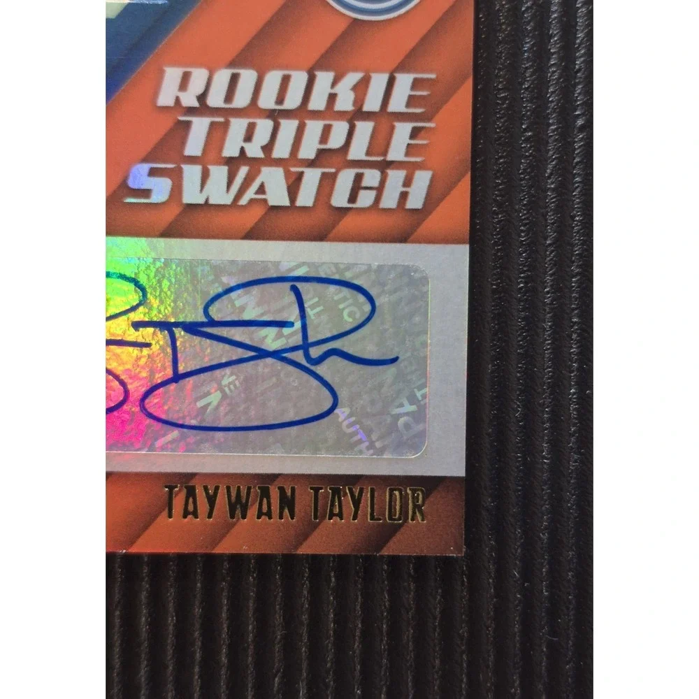 2017 Panini XR Taywan Taylor Rookie Triple Swatch Autographs #198 Orange /25